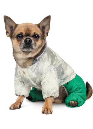 Зимовий костюм для собак pet fashion man зелений розмір m2 фото