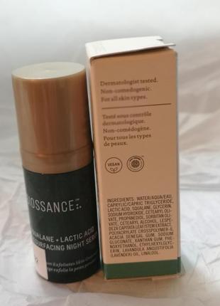Нічна відновлююча сироватка biossance squalane lactic acid resurfacing night serum5 фото