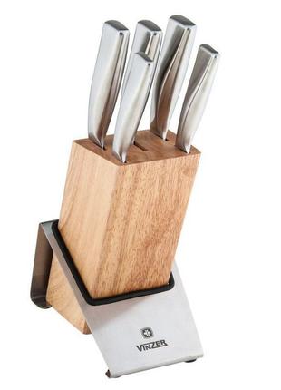 Набір ножів на дерев'яній підставці vinzer rock (50121)