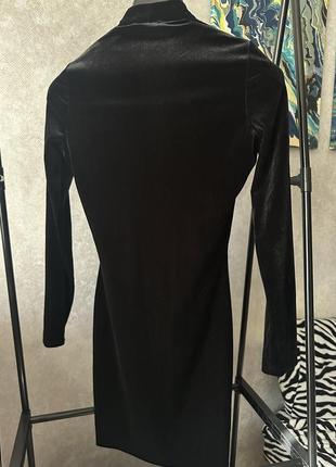 Черное платье велюр от mango2 фото