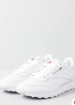 Оригинальные кожаные кроссовки reebok classic leather1 фото