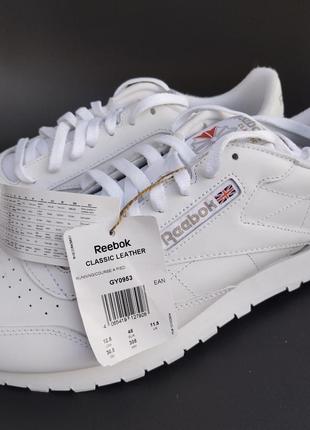 Оригинальные кожаные кроссовки reebok classic leather6 фото