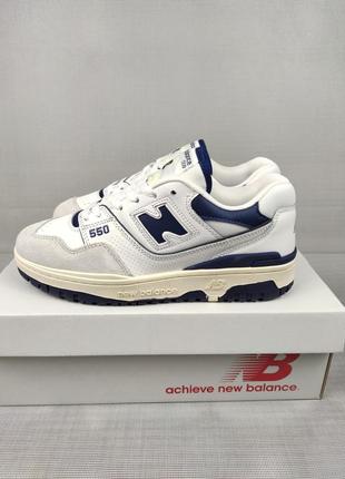 Кроссовки new balance 550 white&amp;navy blue