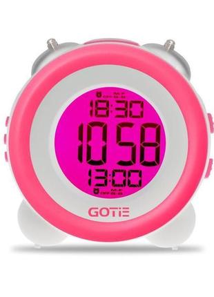 Електронні годинники рожеві gotie gbe-200 r з механічним будил...
