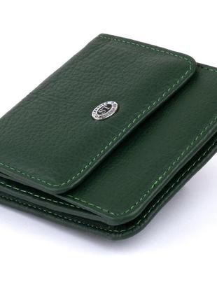 Маленький гаманець на кнопці жіночий st leather 19233 зелений2 фото
