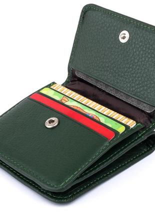 Маленький гаманець на кнопці жіночий st leather 19233 зелений4 фото