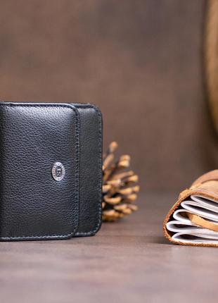 Маленький гаманець на кнопці жіночий st leather 19232 чорний1 фото