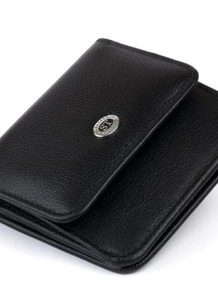 Маленький гаманець на кнопці жіночий st leather 19232 чорний3 фото