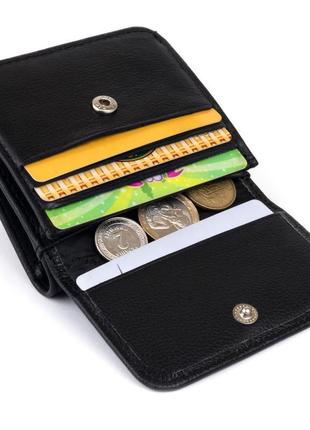 Маленький гаманець на кнопці жіночий st leather 19232 чорний7 фото