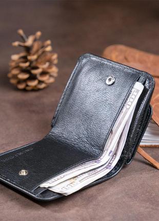 Маленький гаманець на кнопці жіночий st leather 19232 чорний9 фото