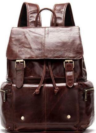 Рюкзак шкіряний vintage 14800 коричневий, коричневий