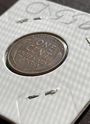 Монета сша 1 цент, 1955 року, мітка монетного двору: "d" - денвер4 фото