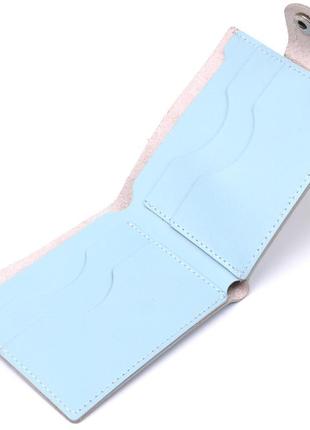 Жіноче класичне шкіряне портмоне shvigel 16470 блакитне4 фото