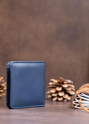 Маленький гаманець на кнопці жіночий st leather 19237 темно-синій5 фото