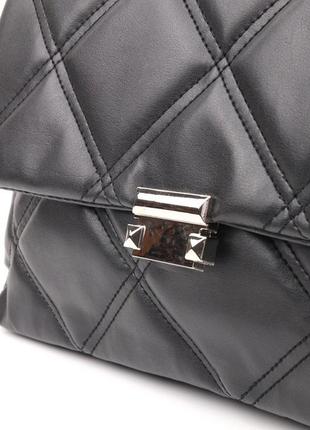 Класична жіноча сумка з екошкіри vintage 18713 чорний3 фото