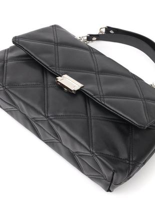 Класична жіноча сумка з екошкіри vintage 18713 чорний5 фото