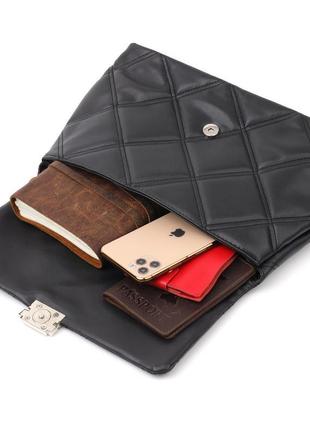 Класична жіноча сумка з екошкіри vintage 18713 чорний6 фото