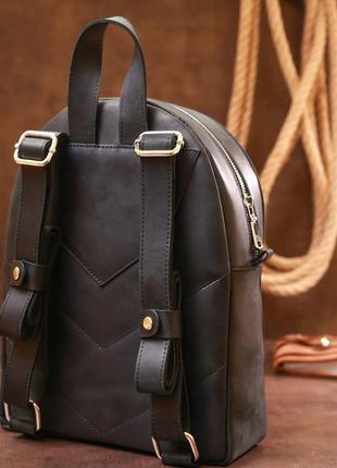 Універсальний вінтажний жіночий рюкзак shvigel 16328 чорний8 фото