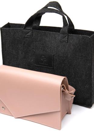 Жіноча сумка з натуральної шкіри grande pelle 11435 рожевий6 фото