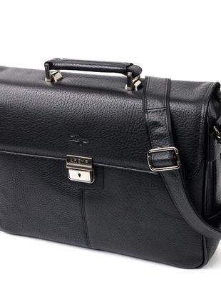 Класичний чоловічий портфель karya 20940 шкіряний чорний