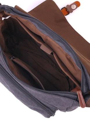Чоловіча сумка для ноутбука з клапаном текстильна 21240 vintag...4 фото