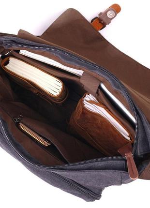 Чоловіча сумка для ноутбука з клапаном текстильна 21240 vintag...5 фото