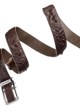 Ремінь-автомат crocodile leather 18240 з натуральної шкіри кро...3 фото