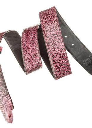 Ремінь snake leather 18592 з натуральної шкіри кобри рожевий3 фото