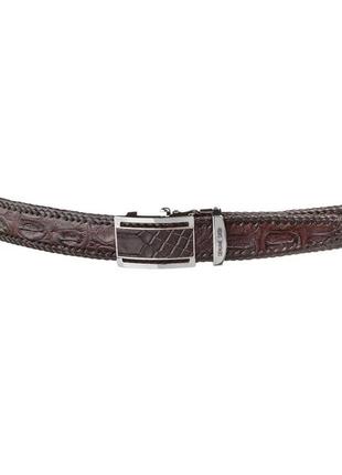 Ремінь-автомат crocodile leather 18171 з натуральної шкіри кро...2 фото