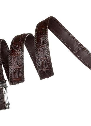 Ремінь-автомат crocodile leather 18171 з натуральної шкіри кро...3 фото