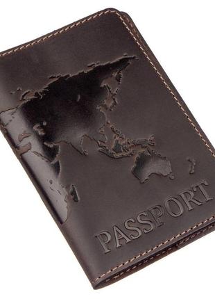 Обкладинка на паспорт shvigel 13954 шкіряна матова коричнева, ...