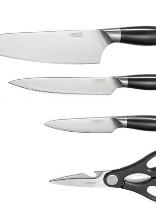 Набір ножів із ножицями 4 предмети vinzer kioto 50130