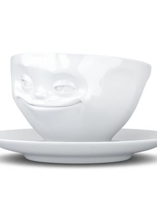 Чашка з блюдцем для кави tassen "хитра посмішка" (200 мл), фарфор3 фото