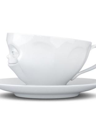 Чашка з блюдцем для кави tassen "хитра посмішка" (200 мл), фарфор4 фото