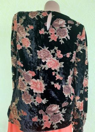 Блузка велюр розы полупрозрачная