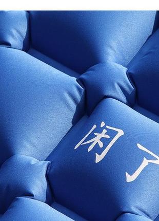 Надувний матрац каремат у намет синій килимок туристичний наду...4 фото