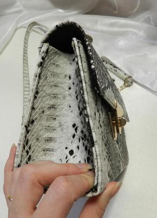 ⛔ красивий клатч сумочка з фактурної екошкіри зміїний принт7 фото
