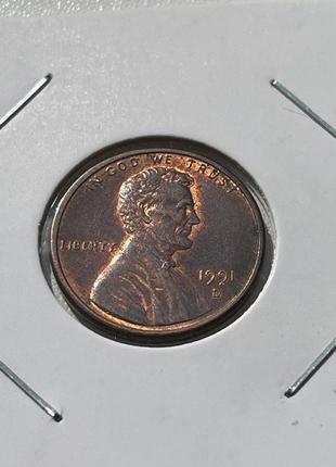 Монета сша 1 цент, 1991 року, мітка монетного двору: "d" - денвер