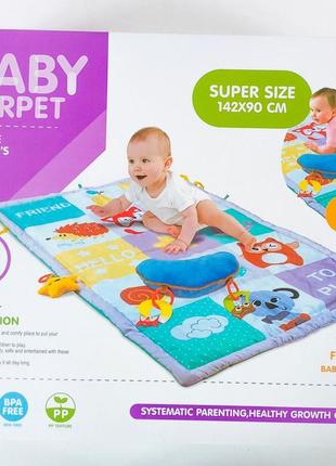 Килимок для малюків, розвивальний килимок, подушка, брязкальця