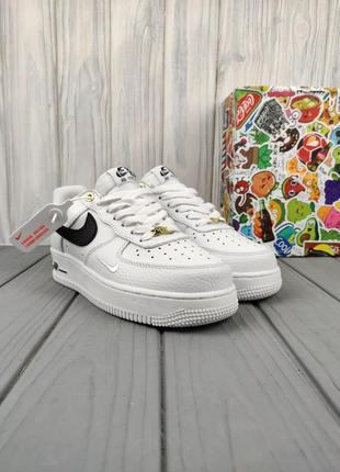 Nike air force 1 af-1 white black8 фото