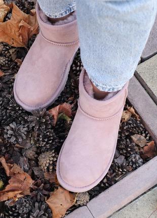 Угги ugg mini pink metallic уггі сапоги5 фото