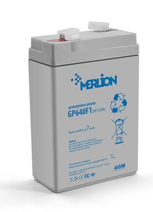 Акумуляторна батарея merlion agm gp645f1 6v 4.5 ah