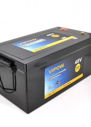 Акумуляторна батарея vipow lifepo4 51.2v 50ah із вбудованою вм...