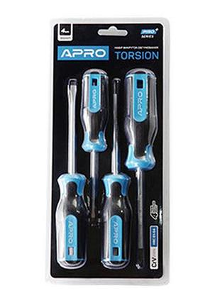 Набір викруток прогумованих apro 4 шт., crv (ph2х100, ph1х100,...