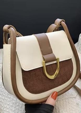 Сумка сумочка стильная сумка 2024 белая, коричневая, молочная, черная3 фото