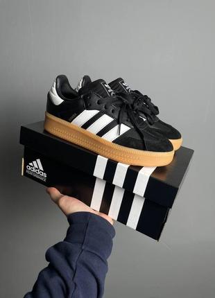 Кроссовки adidas samba xlg platform black white gum