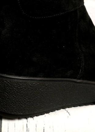Чоботи жіночі замшеві чорні зимові на танкетці foot step код-(...5 фото