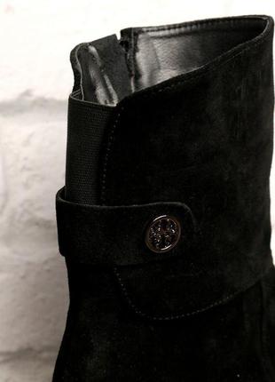 Чоботи жіночі замшеві чорні зимові на танкетці foot step код-(...6 фото