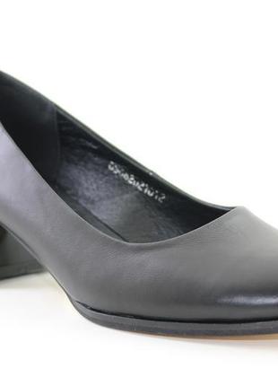 Туфлі жіночі класичні, чорні, шкіряні ilona код-(545/454)2 фото