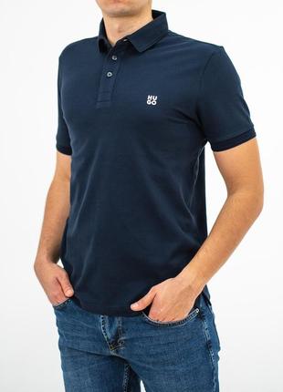 Поло мужское boss cotton-piqué regular-fit polo shirt with white logo hb-15269nv 3xl